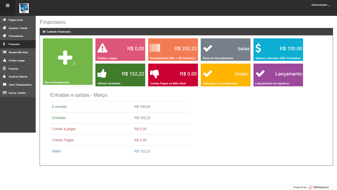 Piv-Web Financer 1.0.21 - Sistema de Gestão Financeira em PHP 7+